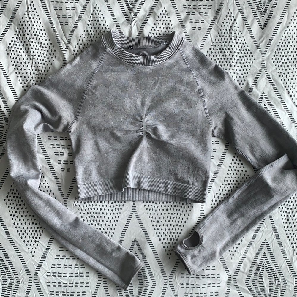 Gymshark cropped Gray Camo Seamless small